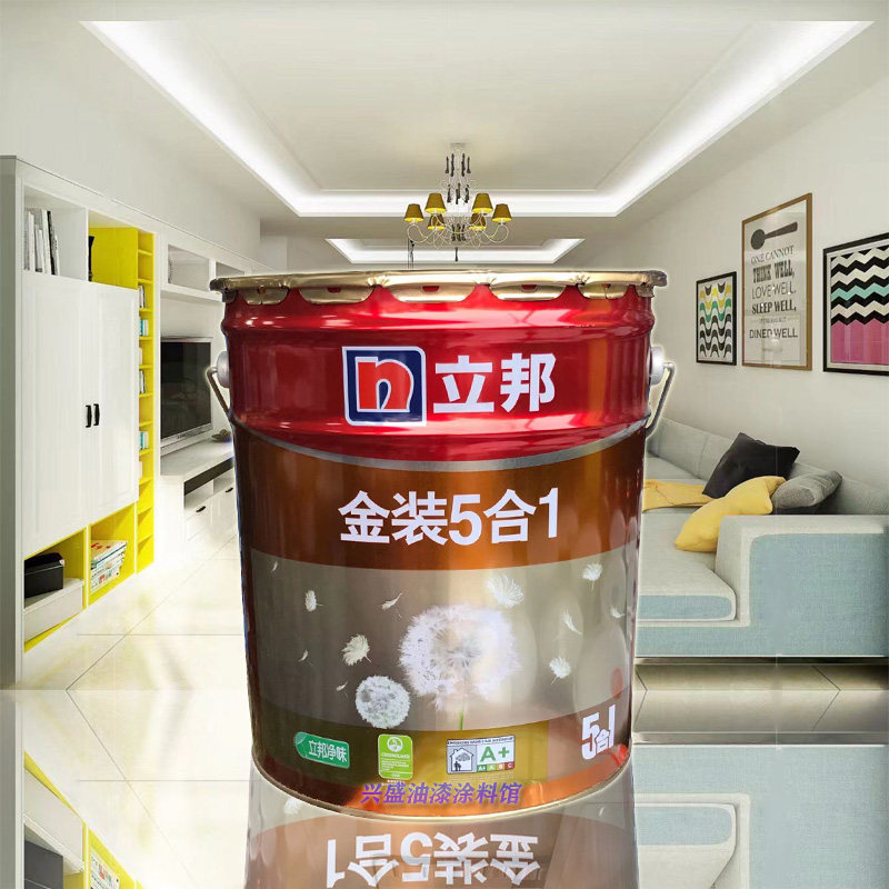 立邦净味金装五合一内墙室内防霉抗碱耐擦洗环保家用白色涂料18l