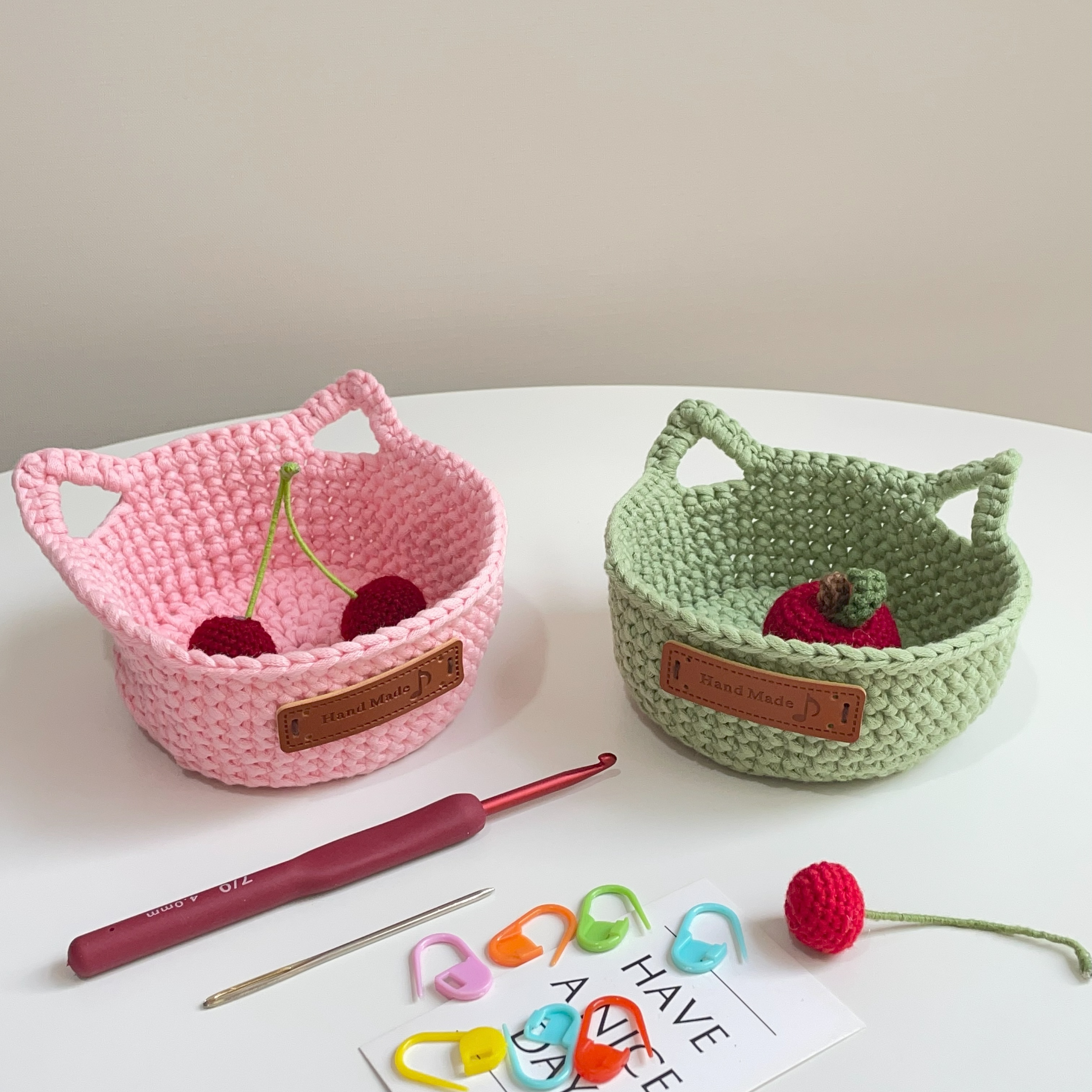 新手初学者收纳筐钩针编织材料包