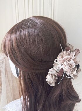 春夏蕾丝花边法式鲨鱼夹
