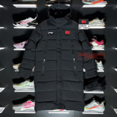 AYMV137 运动休闲保暖鸭绒外套 李宁羽毛球长款 羽绒服男2025冬新款