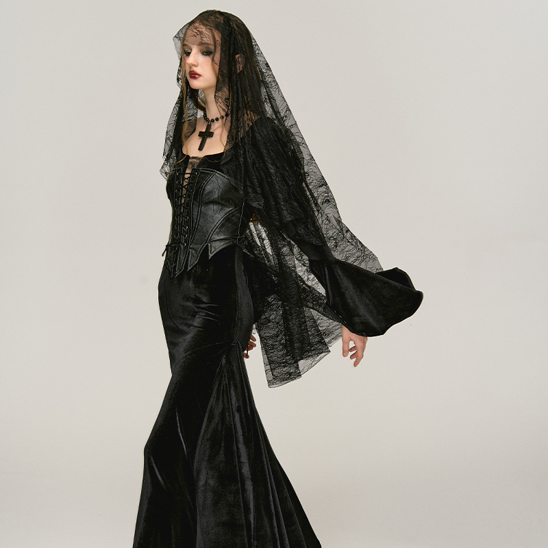 4muggle新款女巫丝绒长裙辣妹裙