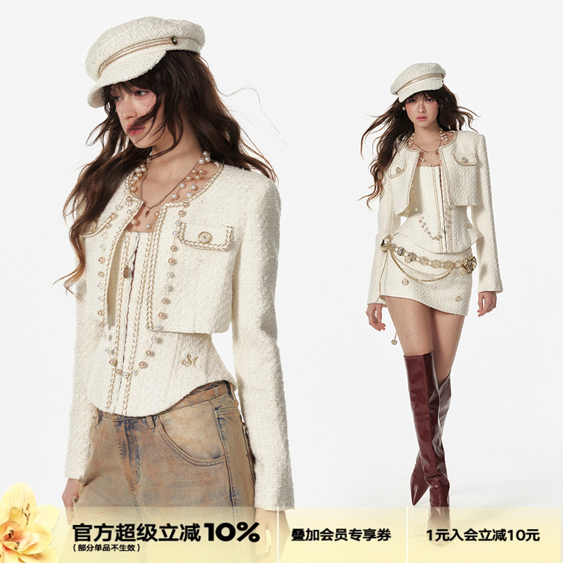 4muggle法式千金小香风短外套女