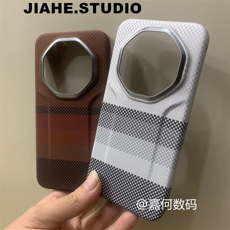 撞色格纹仿碳纤维纹凯夫拉纹适用华为mate80RS非凡大师版手机壳mate60RS非凡大师硬壳mate70rs保护壳轻奢商务