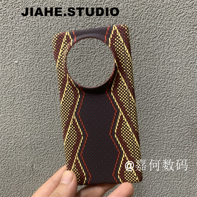 仿碳纤维凯夫拉纹水贴蛇皮纹权杖适用vivo X Fold5手机壳磁吸xfold3 pro硬壳带中轴保护壳轻奢商务潮男浮雕新