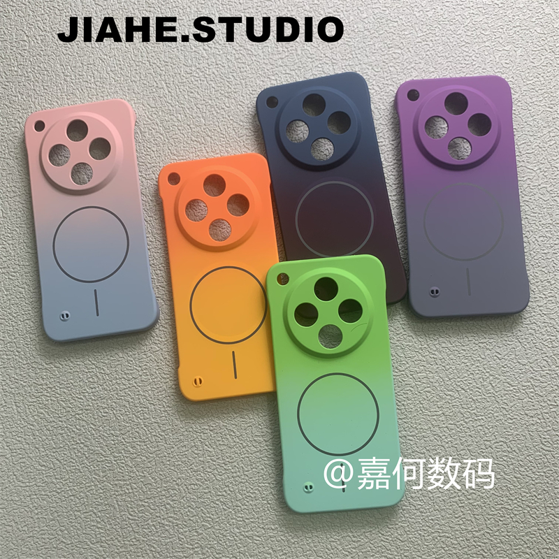 拼色渐变无边框半包适用OPPOFindx8pro手机壳Findx7ultra硬壳Findx6pro磁吸reno14保护壳reno13马卡龙色潮男