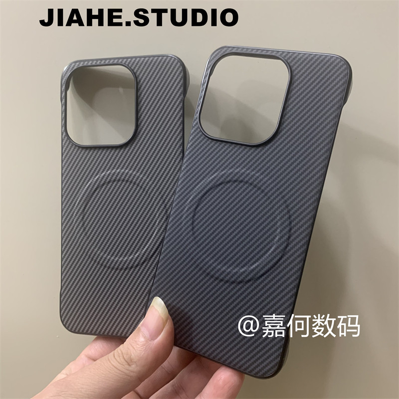 仿碳纤维纹凯夫拉纹无边框贴皮适用OPPOFindx9pro手机壳磁吸Findx8s硬壳Findx8pro保护壳reno14 reno13商务男