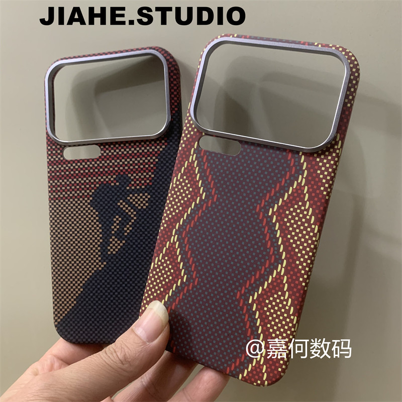 仿凯夫拉纹碳纤维纹水贴蛇纹适用小米17proMax手机壳小米14pro磁吸小米15pro硬壳男15ultra保护壳简约浮雕男