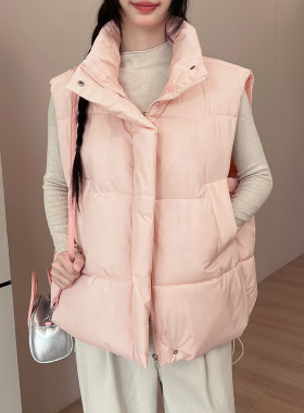鸭鸭小个子背心百搭立领坎肩棉服