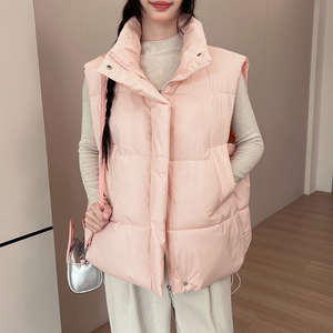 鸭鸭小个子背心百搭立领坎肩棉服