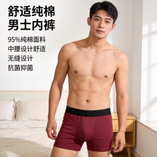 男士 四角短裤 纯棉内裤 男式 潮舒适 批发中腰透气平角裤 2026新款