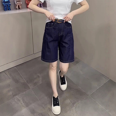 夏季新款大码高腰弹力牛仔短裤女