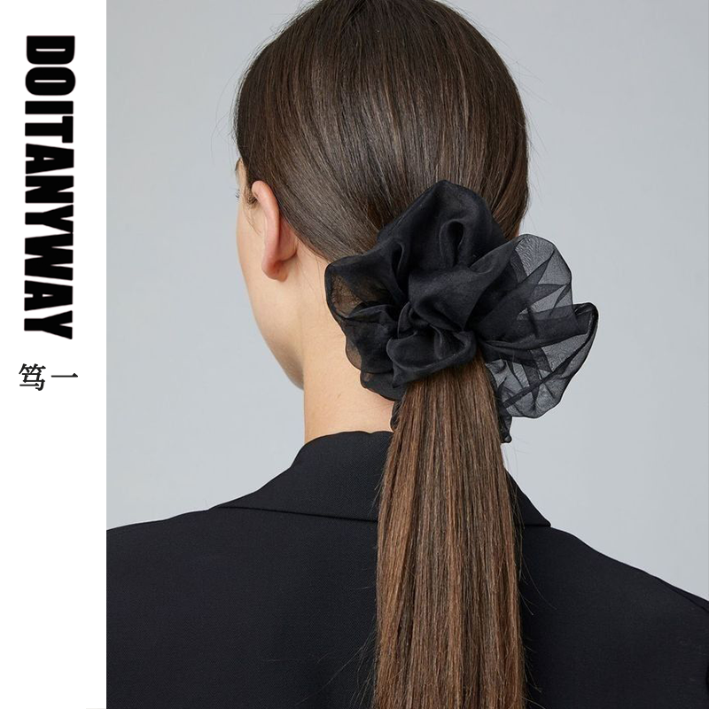 笃一DOITANYWAY真丝欧根纱发圈丸子头睡护发桑蚕丝2025新双层