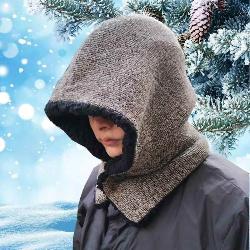 外贸护脖子 双层加绒加厚保暖帽子冬季男女防风防寒头套冬天帽子