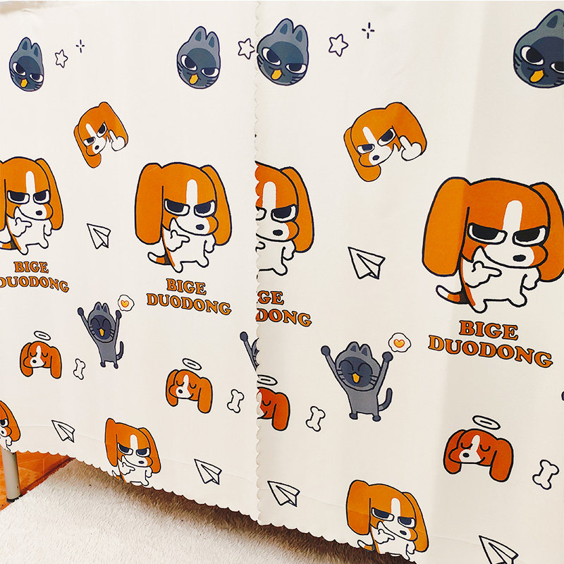 黑丝物理遮光布 宿舍下铺魔术贴床帘卡通 寝室学生上铺遮光帘自粘,床上用品,床幔,淘宝优惠券,粉丝福利购,淘宝优惠卷