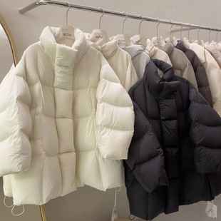 韩系高级感云朵泡芙羽绒服女中长款90绒宽松轻柔软糯减龄保暖外套