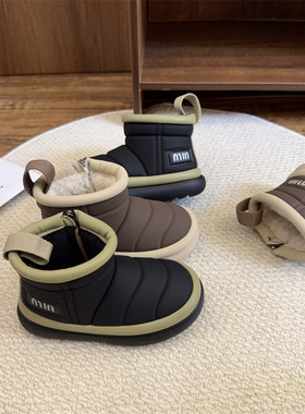 20295儿童加绒大棉男女童棉鞋2025冬季新款毛毛虫学生保暖雪地靴