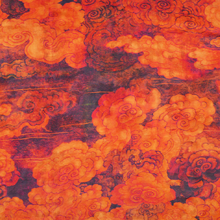 香云纱40姆米火烧云纹提花重缎旗袍连衣裙新中式布料真丝丝绸面料