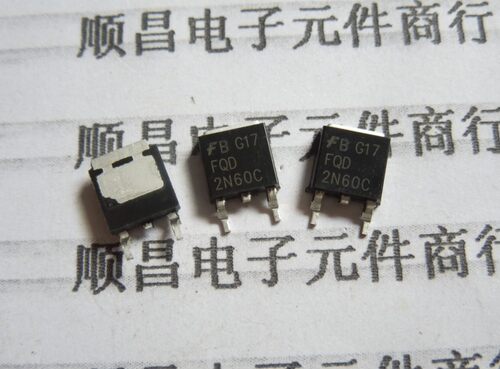 贴片 FQD2N60C 600V 1.9A 场效应管 TO-252 2N60