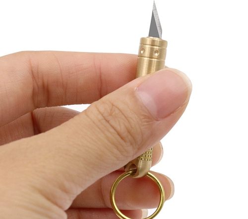 便携拆快递小刀子弹簧钥匙扣