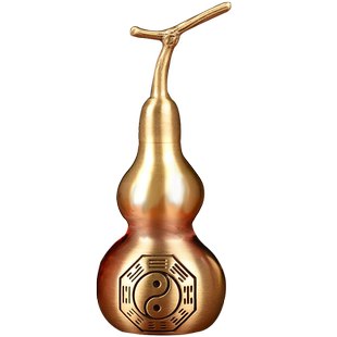 铜葫芦摆件黄铜五帝钱开口开盖空心门对门五铢钱铜钱币中国结挂件