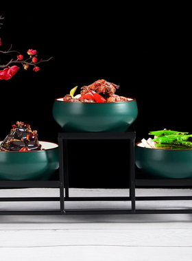 新中式铁架酒店餐具冷菜特色摆盘