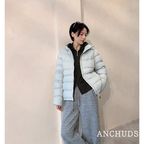 保暖连帽90白鸭绒短款羽绒服冬季