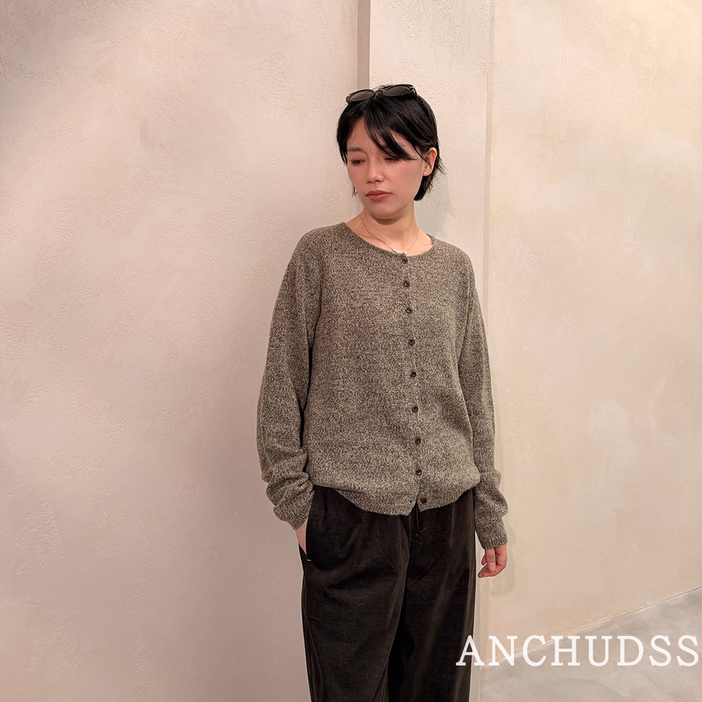 ANCHUDSS 进口澳洲花纱！100%羊毛针织开衫肌理感毛衣小衫