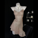 偏光闪粉性感露背吊带连衣裙气质短裙度假生日裙 heart Peach