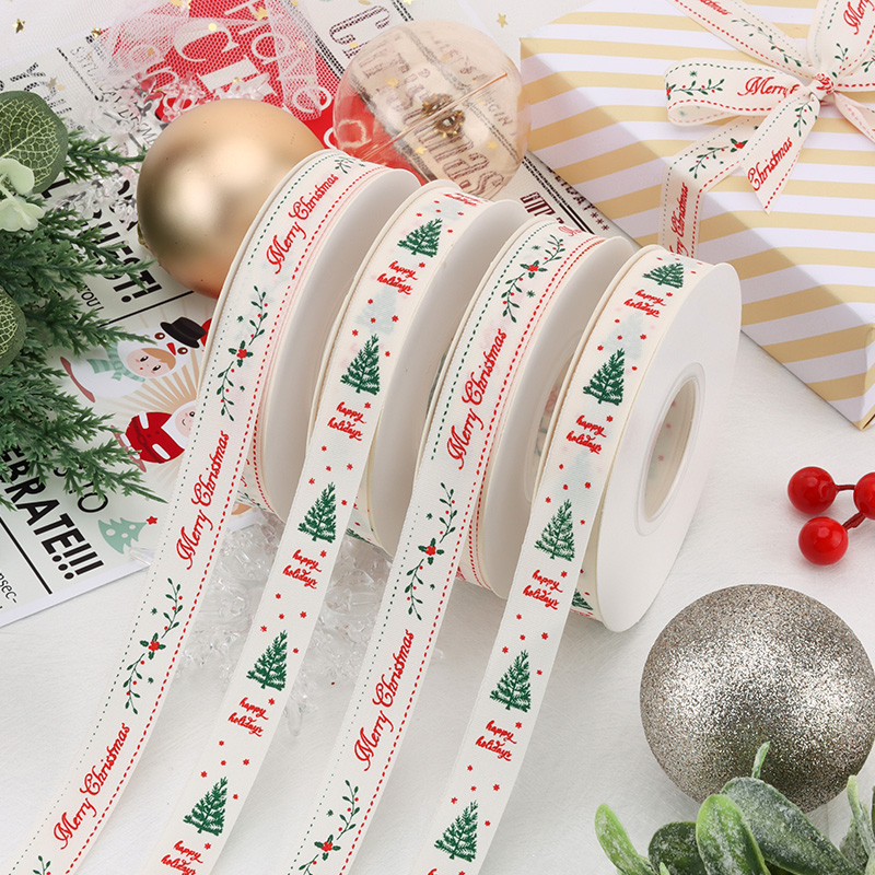 圣诞双色涤棉带 新款彩带礼物包装丝带鲜花装饰蛋糕盒缎带蝴蝶结