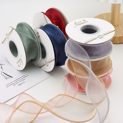 4cm鱼尾纱丝带蝴蝶结丝带手捧花丝带蛋糕打包丝带礼品diy手工装饰