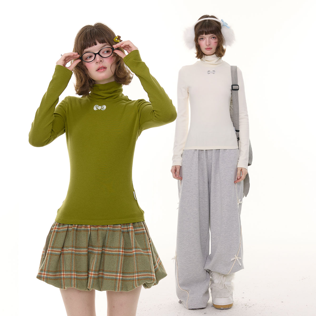 ziziFei秋冬美式复古新款高领修身显瘦软糯内搭上衣针织打底衫女