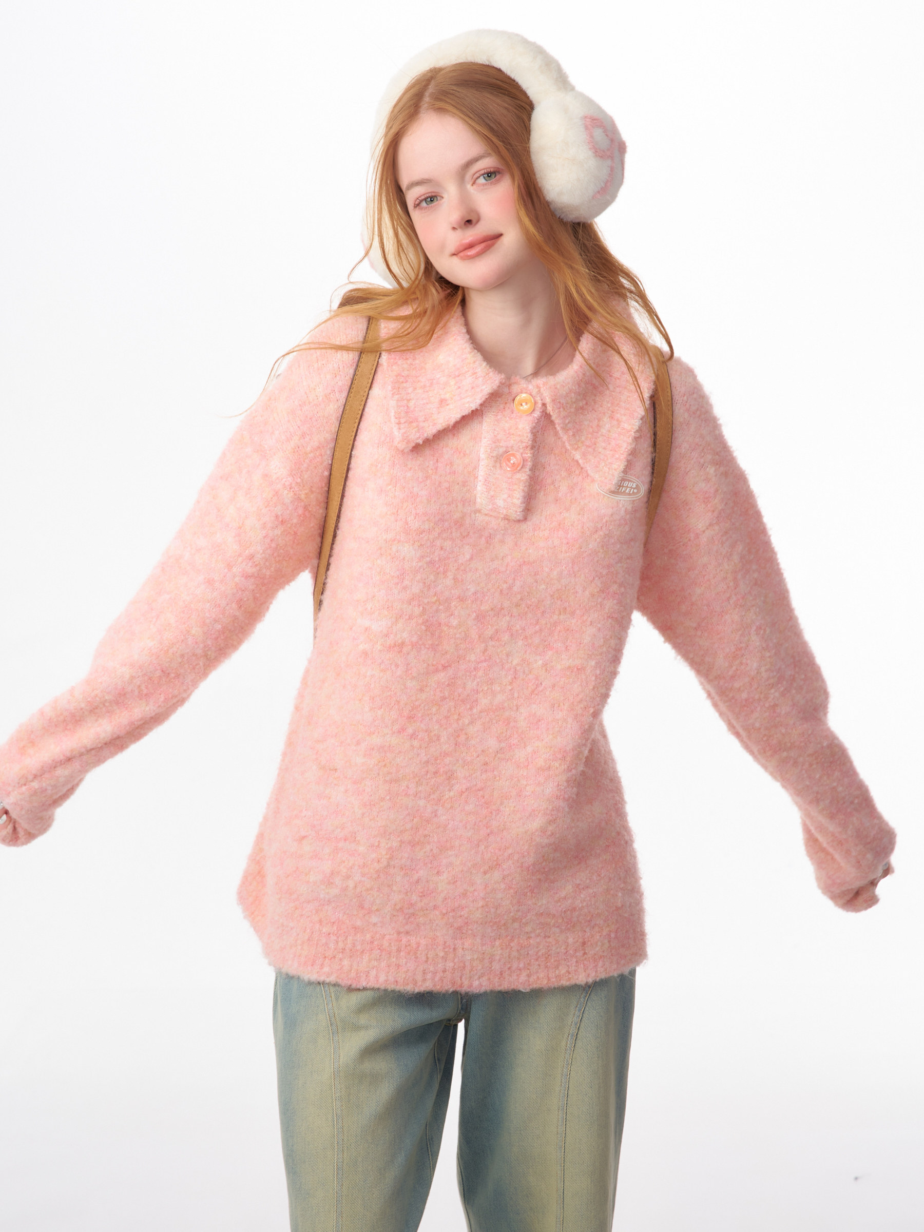 ziziFei秋冬季美式复古慵懒风温柔软糯羊毛polo领上衣针织毛衣女,女装/女士精品,毛衣,淘宝优惠券,粉丝福利购,淘宝优惠卷