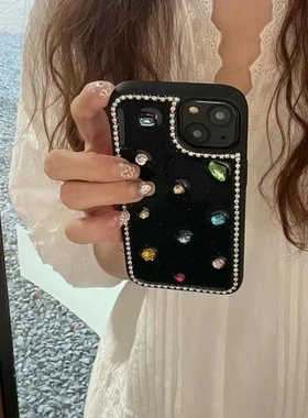 ins小众彩色水钻适用荣耀300 200pro手机壳荣耀100/90/80GT/70软壳x60i x50 v40防摔V30保护套x10少女magic7