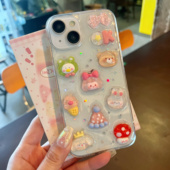 15promax手机壳iphone14 夏日可爱立体冰淇淋女孩适用苹果17 13防摔滴胶壳苹果12全包11软壳Air保护套卡通