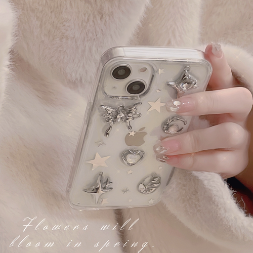 金属星星水钻蝴蝶荣耀滴胶壳少女