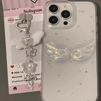 立体滴胶闪粉翅膀适用vivoS20 S19pro手机壳s18 s17 s16 s15防摔x200s x100 x90s软壳x80 x70 x60 x50少女韩