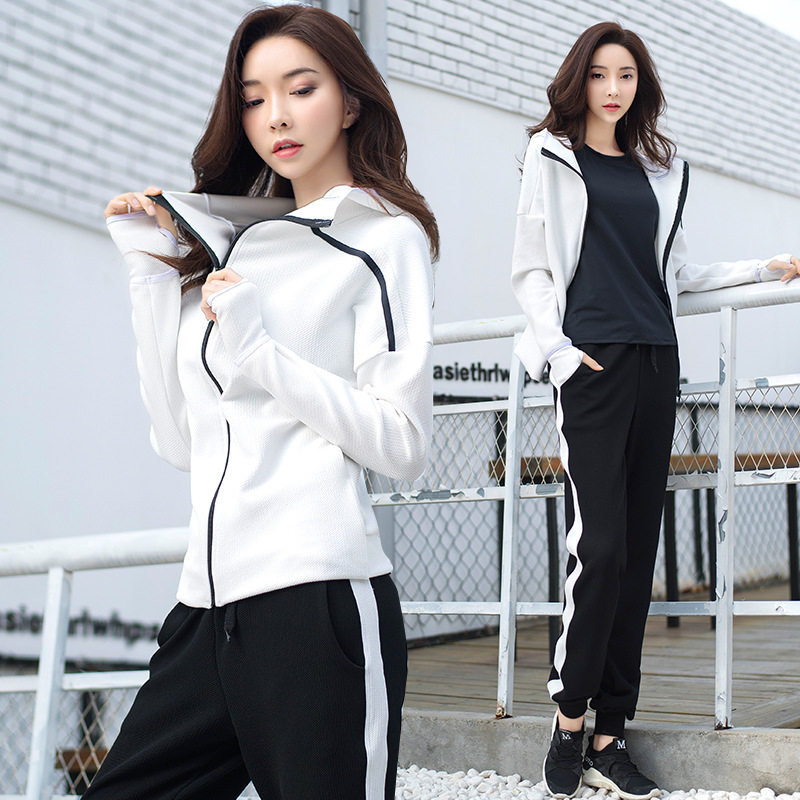 瑜伽服加绒加厚冬运动套装女速干衣秋冬户外休闲健身外套跑步大码
