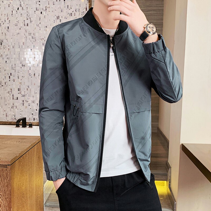 秋季潮流新款高品质男士棒球领休闲夹克外套XZ313B-1-JK9906-P60图片