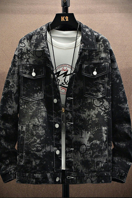 2021秋季新款时尚休闲翻领牛仔夹克外套XZ313B-1-NZ961--P75,男装夹克,星座313B-2