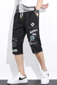 夏季新款流行时尚牛仔短裤男休闲七分裤XZ313B-1-NZ810图片