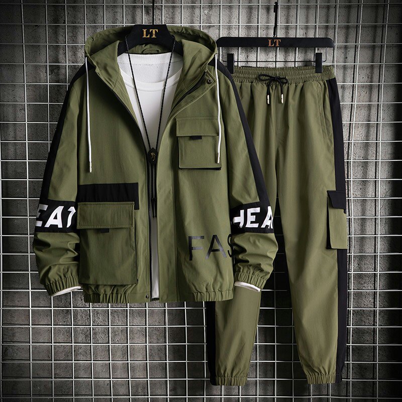 秋冬新款工装男潮流休闲加绒加厚套装XZ313B-1-A80115-P105,男装休闲套装,星座313B-2