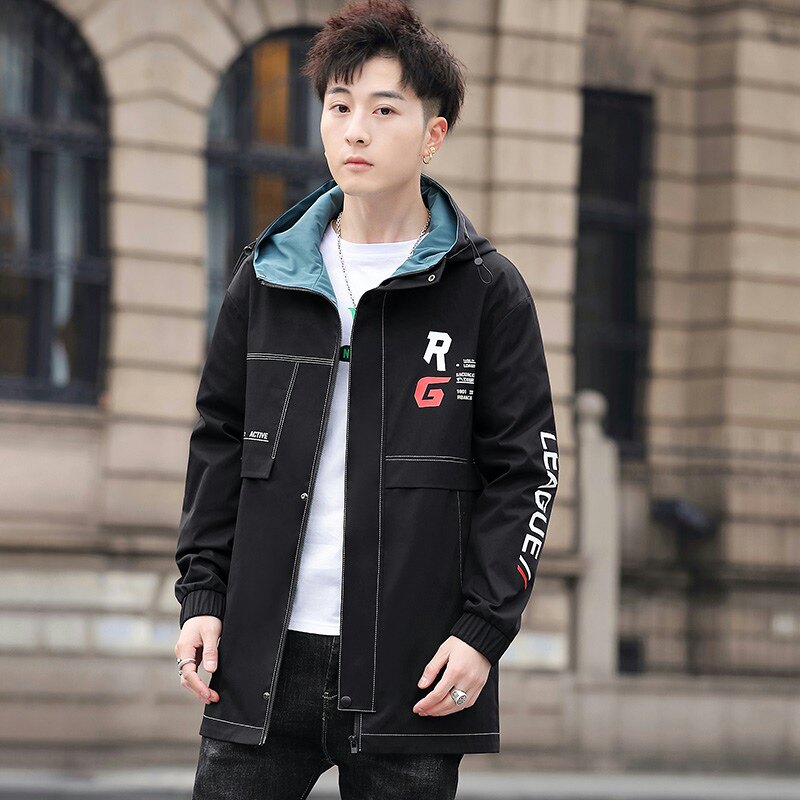 男士中长款连帽时尚休闲夹克外套XZ313B-1-S188,男装夹克,星座313B-2