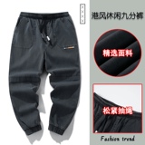 秋季新款时尚休闲裤男潮流束脚九分裤XZ313B-1-K5001-P45，男装休闲裤，星座313B-2