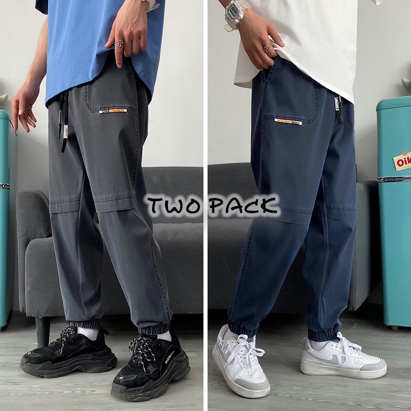 2021秋季新款时尚休闲裤男潮流束脚九分裤XZ313B-1-K5001-P45，男装休闲裤，星座313B-2