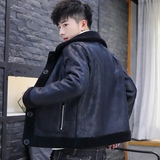 双面穿青年外套男颗粒绒短款毛呢大衣秋冬新款潮M187-P120，男装毛呢大衣，星座313B-2