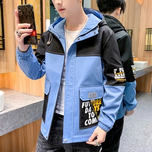 夹克男秋季潮流ins男士时尚连帽工装外套XZ313B-1-JK1201-P60图片