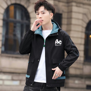 外套男新款韩版休闲百搭连帽夹克上衣XZ313B-1-S189-P65图片