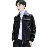 2021冬加绒皮衣青年机车服皮夹克外套男XZ313B-1-PY1902-P120，男装皮衣，星座313B-2