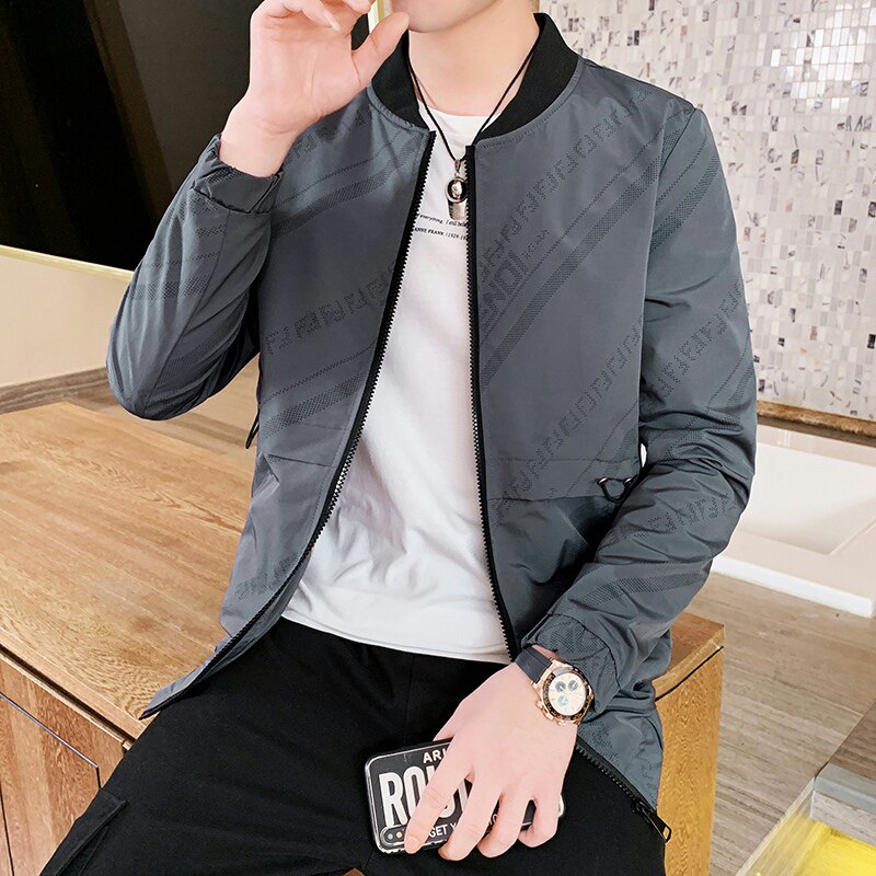 秋季潮流新款高品质男士棒球领休闲夹克外套XZ313B-1-JK9906-P60,男装夹克,星座313B-2