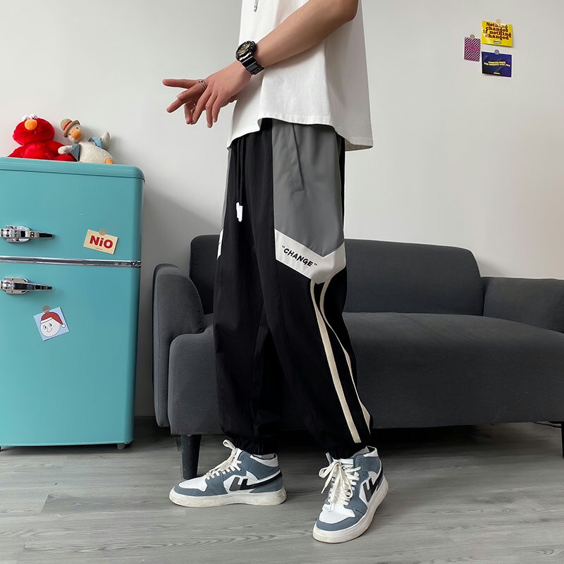 港风休闲裤男宽松潮流帅气束脚九分裤XZ313B-1-K5003-P40,男装休闲裤,星座313B-2